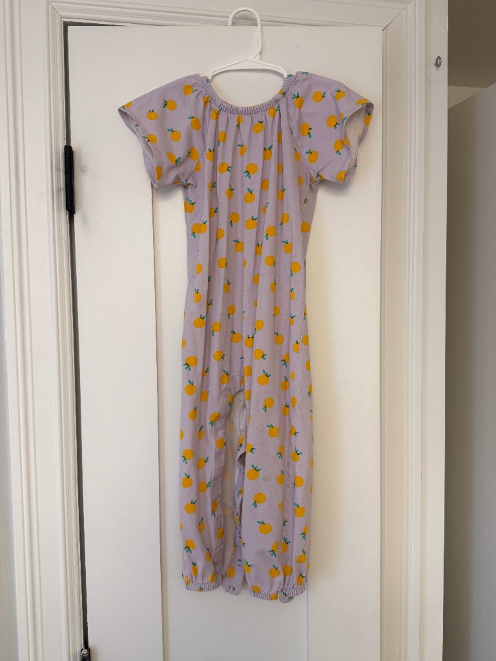Hannah Andersson Baby Flutter Sleeve Romper in Orange Squeeze 3T